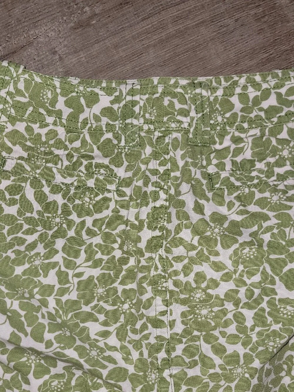 J. Crew Green and White Floral Button-Front Skirt - Picture 6 of 7